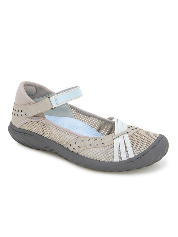 JBU Women's Maya Water Ready Mary Jane Light Grey/Stone Blue - B4MAY19