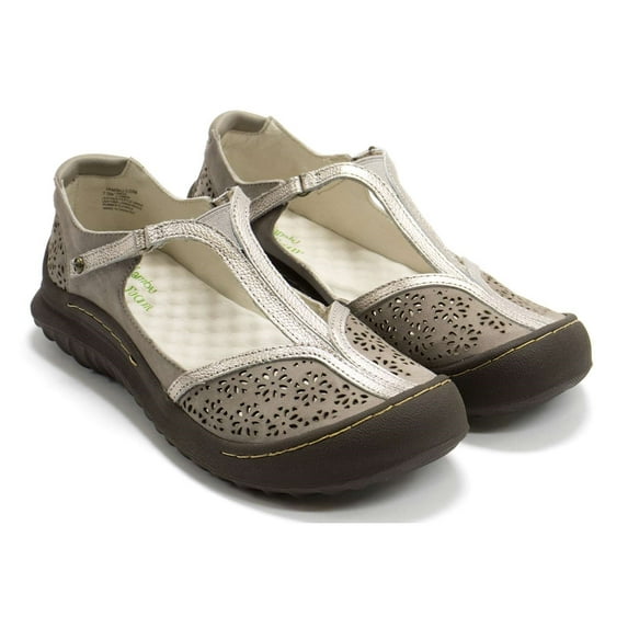 Jambu Women's Creek Mary Jane Flats, Pewter \ Taupe,10 M US