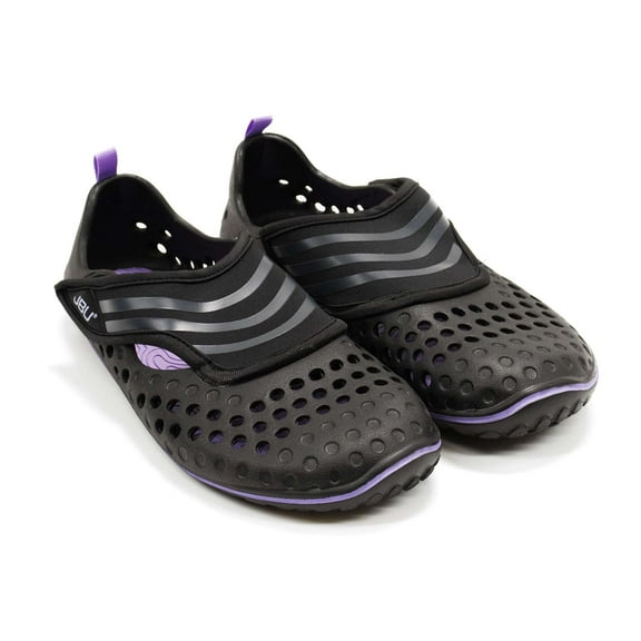 Jambu Women's Waterfall Water Ready Slip-On Flats, Black \ Lavender,8 M US