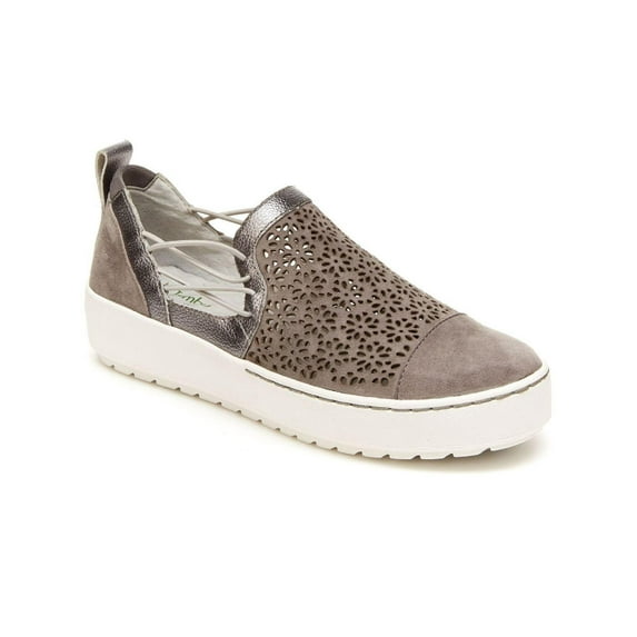 Jambu Womens Erin Suede Perforated Slip-On Sneakers