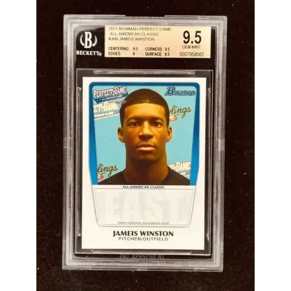 Jameis Winston 2011 Perfect Game Topps Bowman Rookie Card BGS 9.5 GEM MINT Florida State Heisman