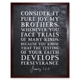 thumbnail image 1 of James 1:2-3 The Testing of Your Faith Develops Perserverance Christian Bible Verse Quote Scripture Typography Art Print Framed Poster Wall Decor 12x16 inch, 1 of 5