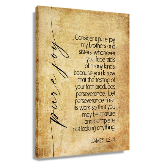 James 1 2-4 Bible Quote Wall Art Scripture Posters Poster Landscape Dining Room Decoration Vertical Artwork Giclee Pictures Painting Hanging