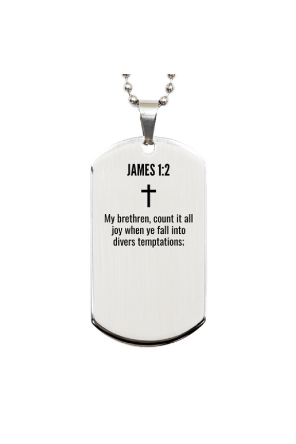 James 1 2 Gifts - James 1 2 Dog Tag Necklace