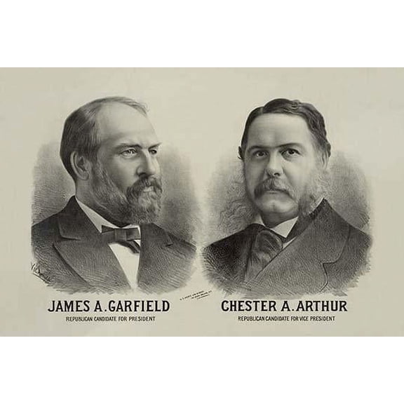 James A. Garfield Republican candidate for president - Chester A. Arthur Republican candidate for vice president- Fine Art Canvas Print (20" x 30")