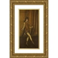 thumbnail image 1 of James Abbott McNeill Whistler 11x18 Gold Ornate Wood Frame and Double Matted Museum Art Print Titled - Harmony in Yellow and Gold-The Gold Girl-Connie Gilchrist (ca. 1876-77), 1 of 4