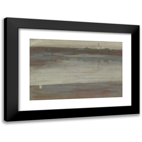 James Abbott McNeill Whistler 14x11 Black Modern Framed Museum Art Print Titled - Symphony in Grey; Early Morning, Thames (1871)