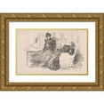 thumbnail image 1 of James Abbott McNeill Whistler 14x11 Gold Ornate Wood Frame and Double Matted Museum Art Print Titled - The Sisters (1894), 1 of 4