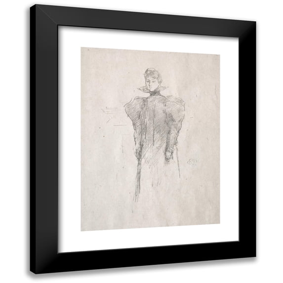 James Abbott McNeill Whistler 14x18 Black Modern Framed Museum Art Print Titled - The Medici Collar (1897)