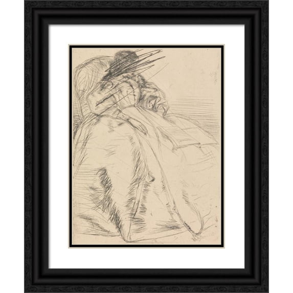 James Abbott McNeill Whistler 15x18 Black Ornate Wood Framed Double Matted Museum Art Print Titled - The Open Book (1861)