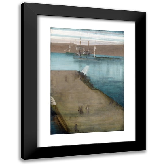 James Abbott McNeill Whistler 17x24 Black Modern Framed Museum Art Print Titled - Valparaiso Harbor (1866)