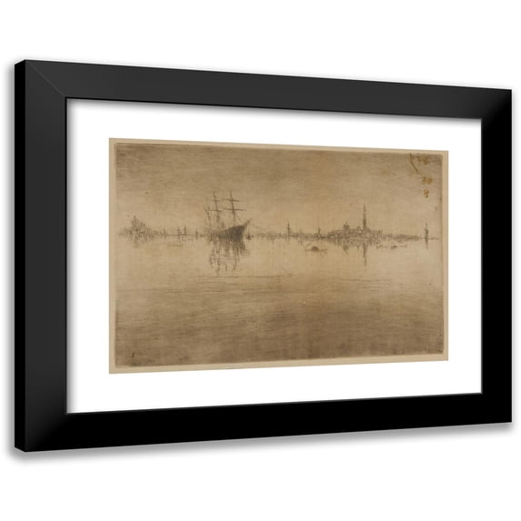 James Abbott McNeill Whistler 18x14 Black Modern Framed Museum Art Print Titled - Nocturne (1879-80)