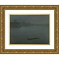 thumbnail image 1 of James Abbott McNeill Whistler 18x15 Gold Ornate Wood Frame and Double Matted Museum Art Print Titled - Nocturne in Blue and Silver, 1 of 4