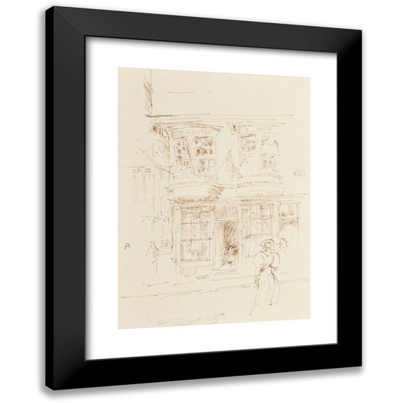 James Abbott McNeill Whistler 18x24 Black Modern Framed Museum Art Print Titled - In Cathedral Close, Canterbury (circa 1896)