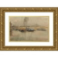 thumbnail image 1 of James Abbott McNeill Whistler 24x17 Gold Ornate Framed and Double Matted Museum Art Print Titled - London Bridge (1881), 1 of 4