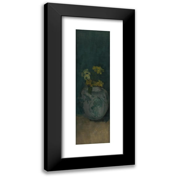 James Abbott McNeill Whistler 7x14 Black Modern Framed Museum Art Print Titled - The Blue Girl (Fragment); Yellow and Blue (1872-1876)