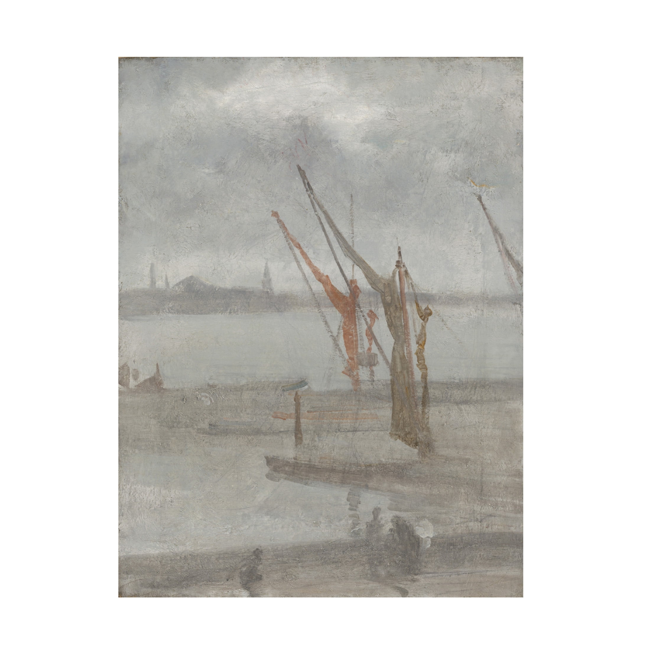 James Abbott McNeill Whistler 'Grey and Silver Chelsea Wharf, c.1864-68' Canvas Art - 35 x 47 Inches