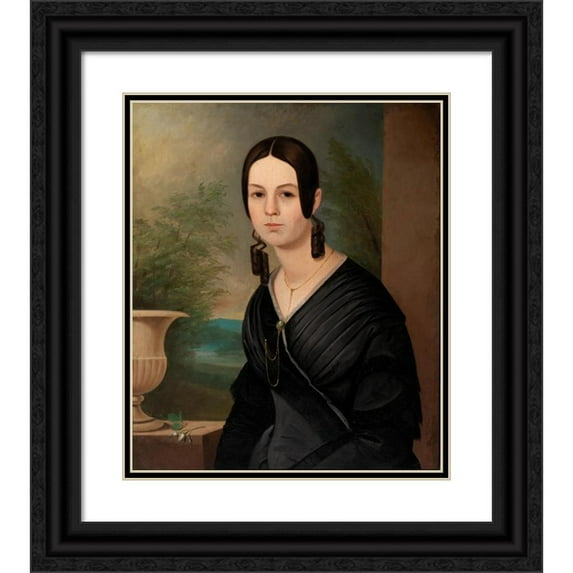 James Alexander Simpson 20x23 Black Ornate Framed Double Matted Museum Art Print Titled: Mary Ellen Stonestreet Hoffar (ca. 1840)