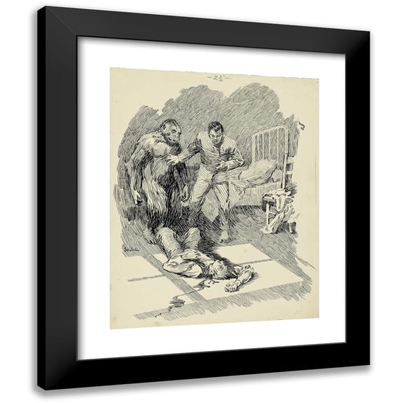 James Allen St. John 15x18 Black Modern Framed Museum Art Print Titled - The Son of Tarzan Illustration (1917)