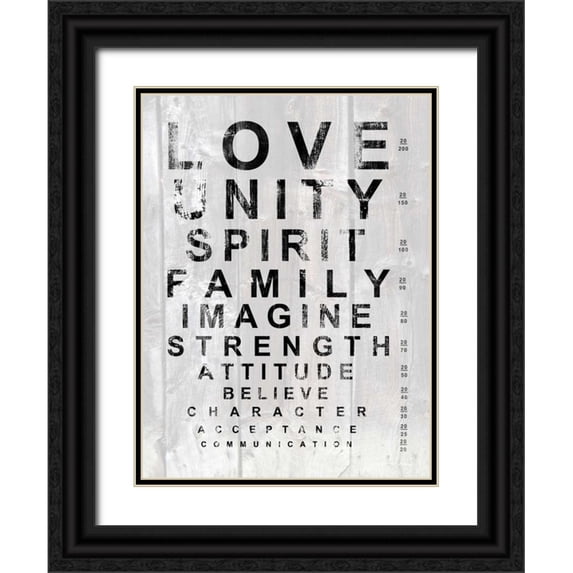 James, Andrea 12x14 Black Ornate Wood Framed with Double Matting Museum Art Print Titled - Eye Chart I