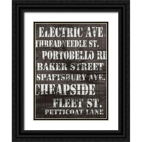 James, Andrea 15x18 Black Ornate Wood Framed with Double Matting Museum Art Print Titled - Streets of London II