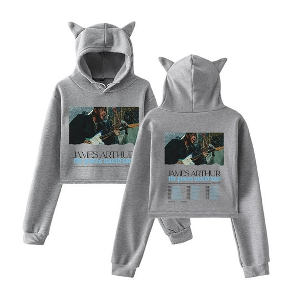 James Arthur Cat Ear Fashion Trendy Women's Short Hoodie Sportswear