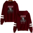 thumbnail image 1 of James Arthur Merch Hoodie Striped Sleeves Printed Pattern Pocketless Pullover Sweatshirt, 1 of 7