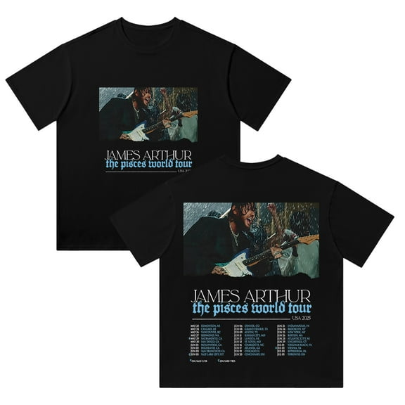 James Arthur Merch Short Sleeve Tops Cotton Loose Men's & Women's Crew Neck T-Shirt