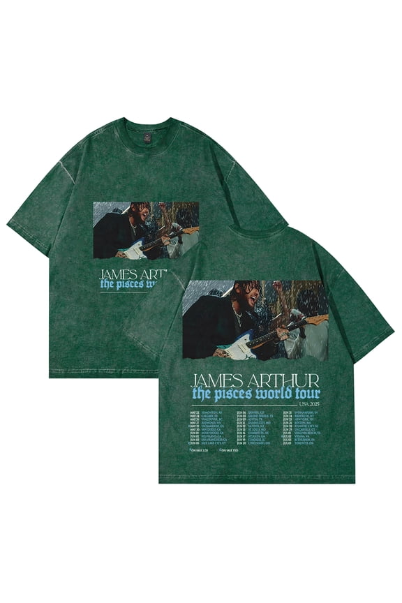 James Arthur Merch T-shirt Vintage Washed Design Unisex Cotton Short Sleeve Top