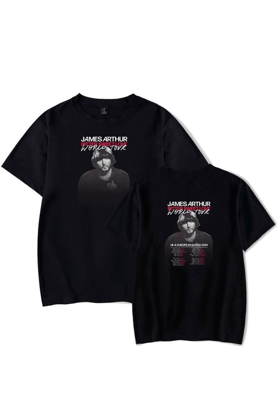 James Arthur Merch T-shirt With Fashionable Printing, Comfortable Short Sleeves, Trendy Unisex Pullover Top