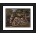thumbnail image 1 of James Arthur O'Connor 18x14 Black Ornate Wood Framed Double Matted Museum Art Print Titled - A View of the Valley of Rocks Near Mittlach (Alsace), 1 of 5