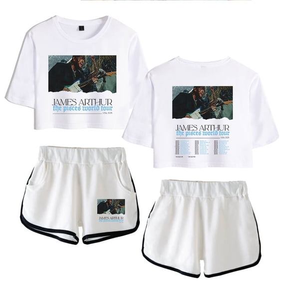 James Arthur Summer fashion trend women's short sleeved shorts set