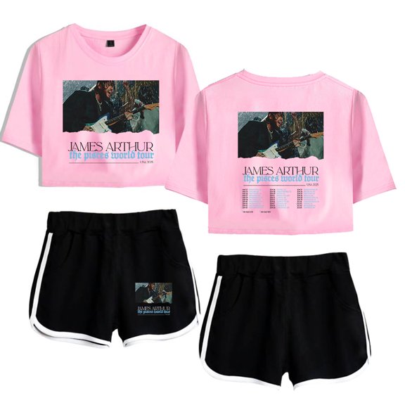 James Arthur Summer fashion trend women's short sleeved shorts set