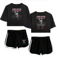 thumbnail image 1 of James Arthur Summer street retro casual women's short sleeved shorts set, 1 of 3
