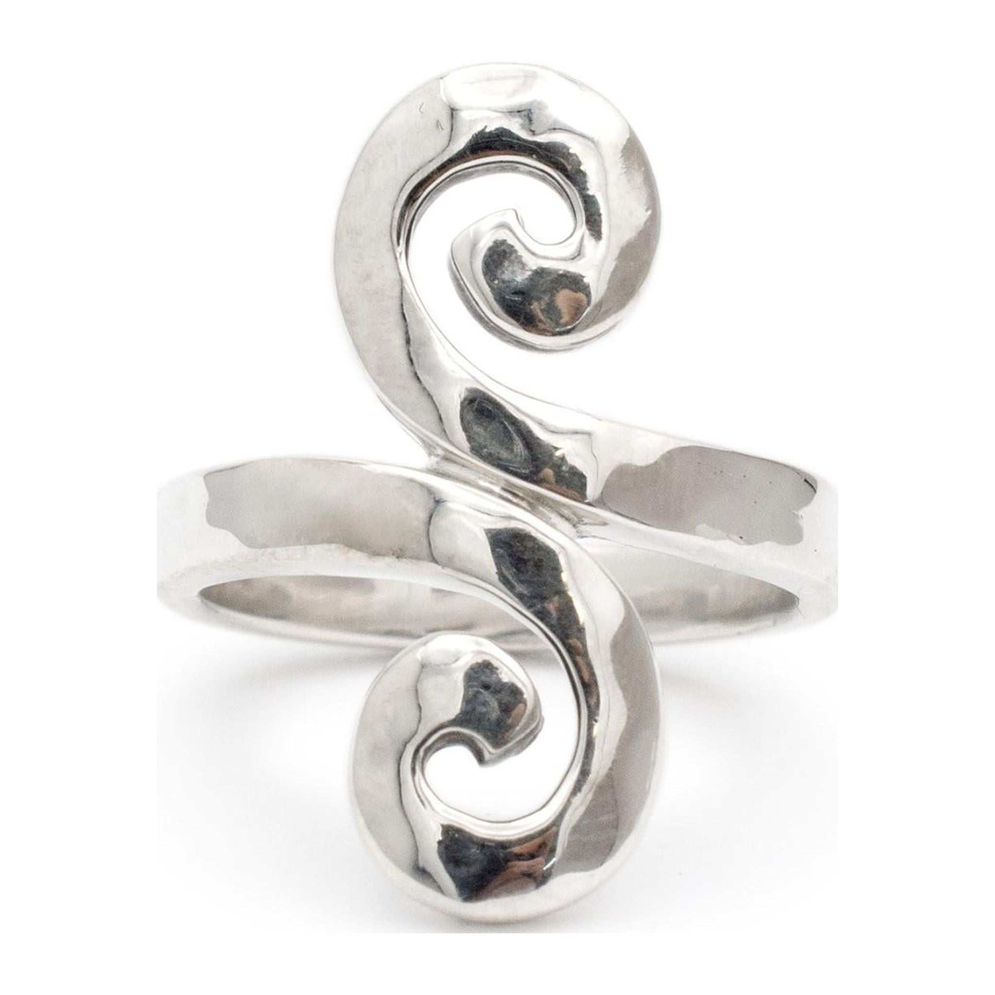 James Avery 925 Sterling Silver Hammered Long Swirl Cocktail Ring Walmart