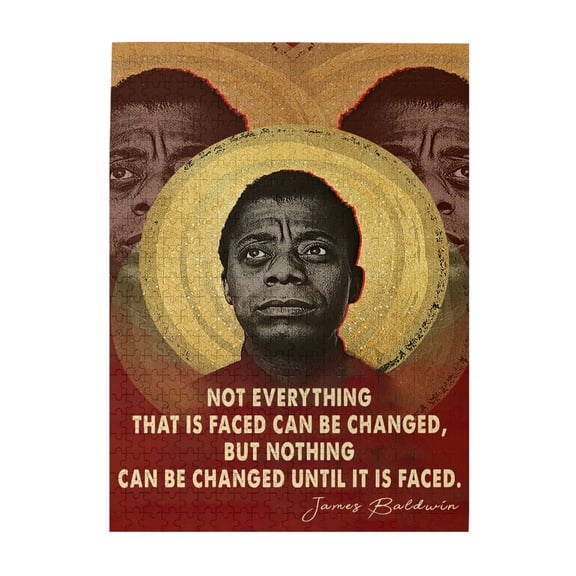 James Baldwin Portrait Puzzle, James Baldwin Quote Puzzle, African American Art, Black History, Motivational Quotes,Jigsaw Puzzle 500 Puzzle Pieces,Puzzle Enthusiasts