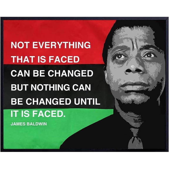 James Baldwin Quote Black History Wall Art - 11x14 Inspirational African American Decor - Civil Rights Motivational Poster - Black History Month Home Office Decoration - Powerful Message Print