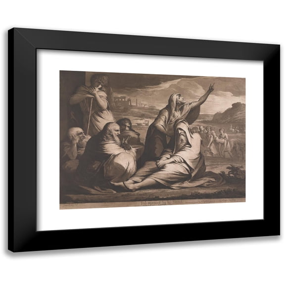 James Barry 14x11 Black Modern Framed Museum Art Print Titled - Job Reproved by His Friends