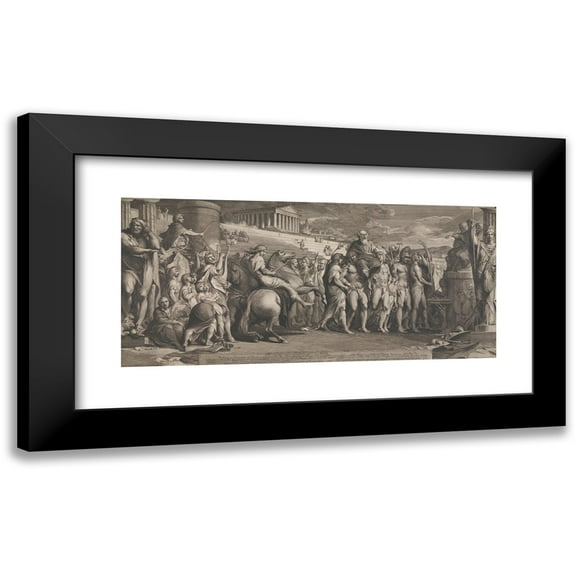 James Barry 14x8 Black Modern Framed Museum Art Print Titled - The Diagorides Victors at Olympia (Design for the Walls of the Great Room of the Society for the Encouragement of the Arts) (Af