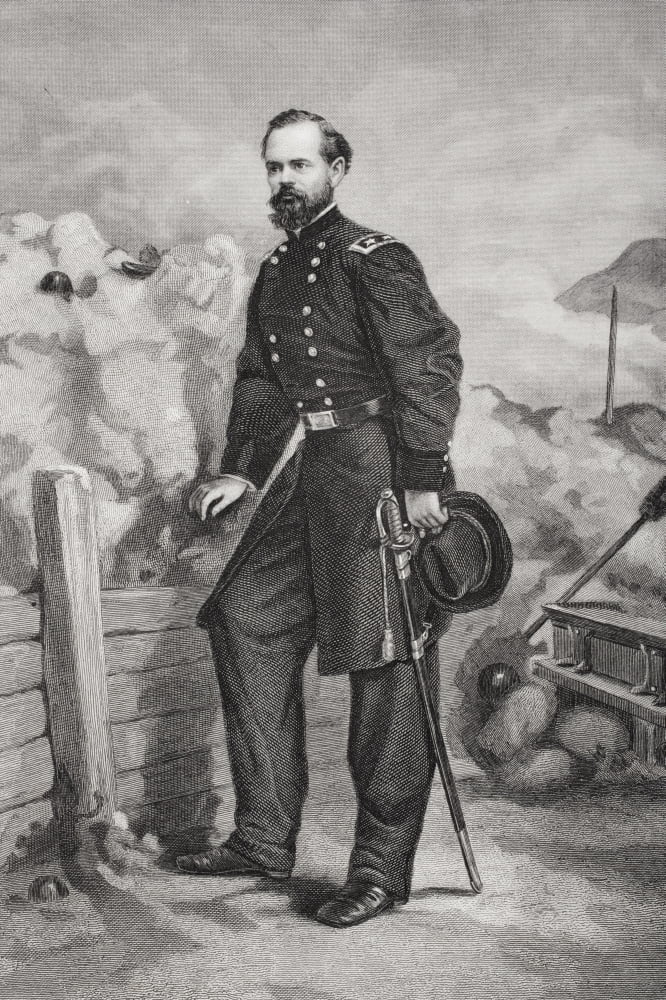 James Birdseye Mcpherson 1828 To 1864 Union General In American Civil War Killed In Atlanta Campaign Painted By Thomas Nast Canvas Art - Ken Welsh Design Pics (22 x 34)
