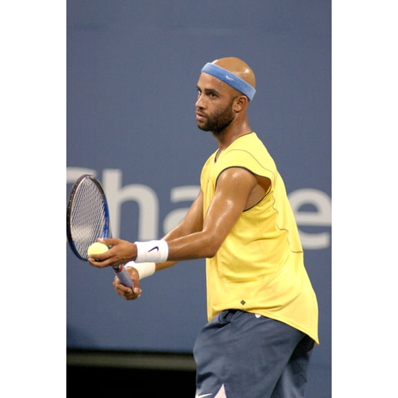 James Blake Inside For U.S. Open Tennis Tournament, Arthur Ashe Stadium, Flushing, Ny, September 07, 2005. Photo By Rob RichEverett Collection Celebrity (16 x 20)