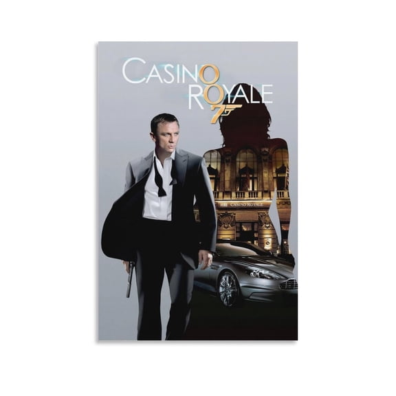 James Bond 007 Casino Royale Movie Print Poster (1) Home Decor Poster Wall Art Hanging Picture Print Bedroom Decorative Painting Posters Room Aesthetic 12x18inch(30x45cm)