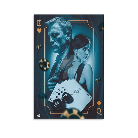 James Bond 007 Casino Royale Movie Print Poster (8) Canvas Wall Art Poster Decorative Bedroom Modern Home Print Picture Artworks Posters 16x24inch(40x60cm)