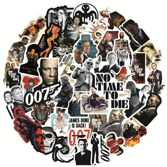 James Bond 007 Themed Set of 50 Assorted Stickers Decal Set