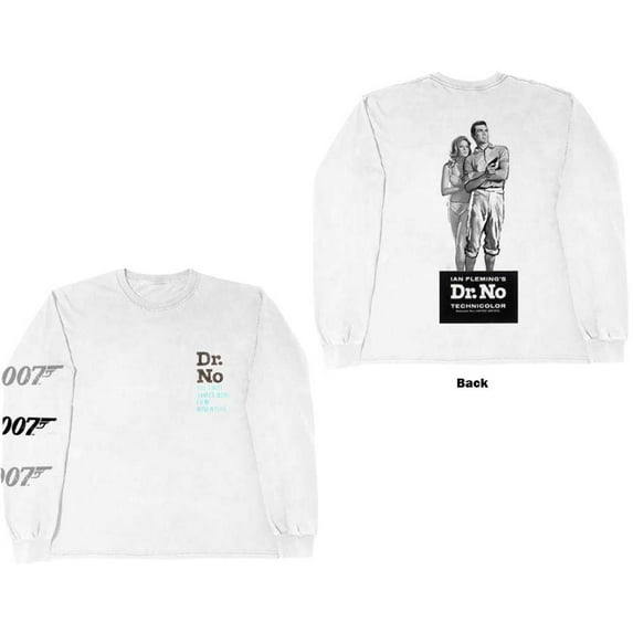 James Bond 007 Unisex Long Sleeve T-Shirt Dr No (Back Print) (XX-Large)