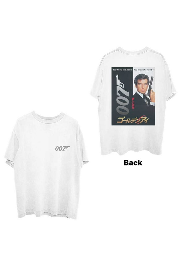 James Bond 007 Unisex T-Shirt Goldeneye Japanese Poster (Back Print) (X-Large)