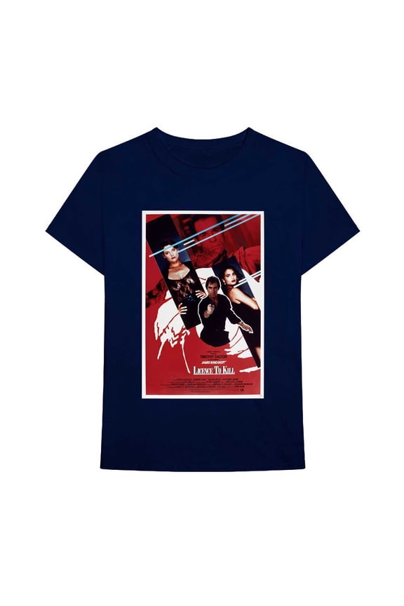 James Bond 007 Unisex T-Shirt Licence To Kill Poster (Medium)