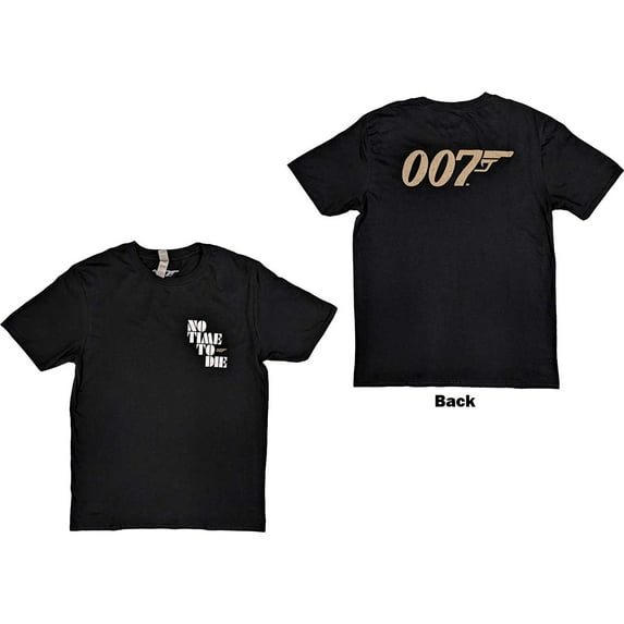 James Bond 007 Unisex T-Shirt No Time To Die & Logo (Medium)
