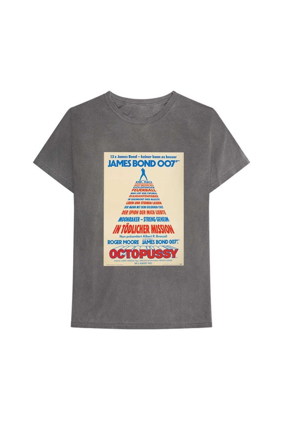 James Bond 007 Unisex T-Shirt Octopussy German Poster (Large)