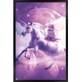 thumbnail image 1 of James Booker - Kitty Cat Riding On Space Galaxy Unicorn Wall Poster, 14.725" x 22.375" Framed, 1 of 6